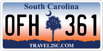 SC license plate OFH361