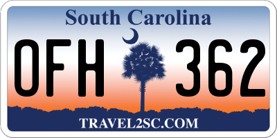 SC license plate OFH362