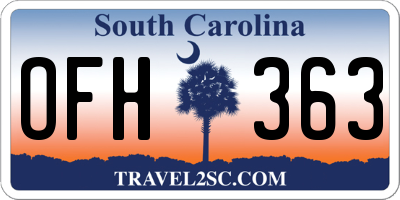 SC license plate OFH363