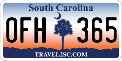 SC license plate OFH365