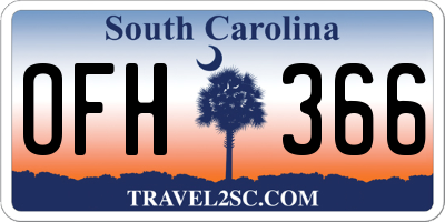 SC license plate OFH366