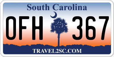 SC license plate OFH367