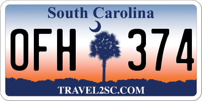 SC license plate OFH374