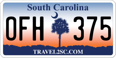 SC license plate OFH375