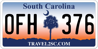 SC license plate OFH376