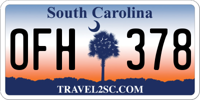 SC license plate OFH378