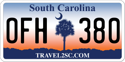 SC license plate OFH380