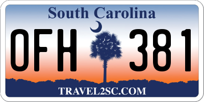 SC license plate OFH381