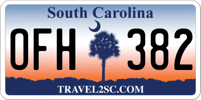 SC license plate OFH382