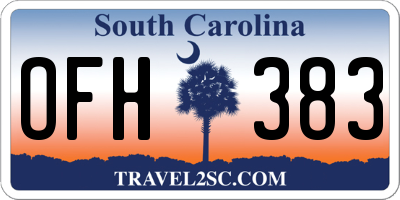 SC license plate OFH383