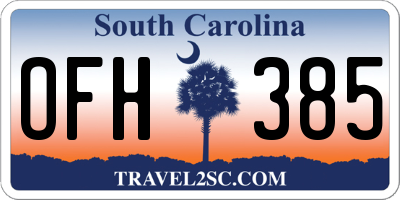 SC license plate OFH385