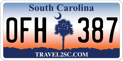 SC license plate OFH387
