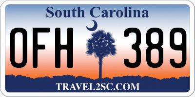 SC license plate OFH389
