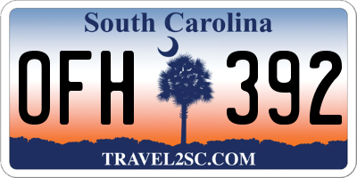 SC license plate OFH392