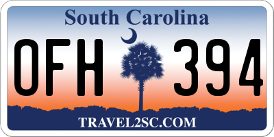 SC license plate OFH394