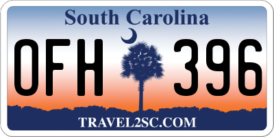 SC license plate OFH396