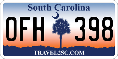 SC license plate OFH398
