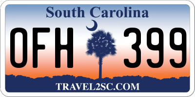 SC license plate OFH399