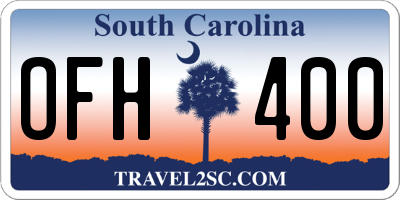 SC license plate OFH400