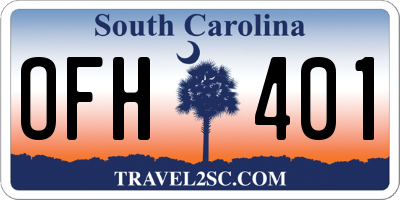 SC license plate OFH401
