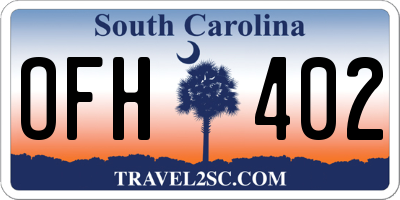 SC license plate OFH402