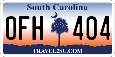 SC license plate OFH404