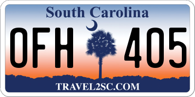 SC license plate OFH405