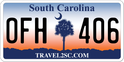 SC license plate OFH406