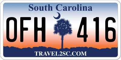 SC license plate OFH416