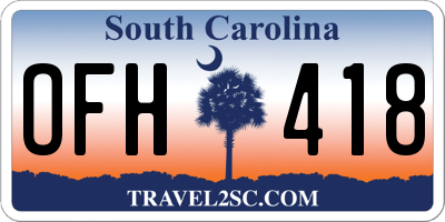 SC license plate OFH418