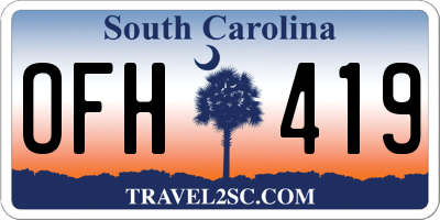SC license plate OFH419