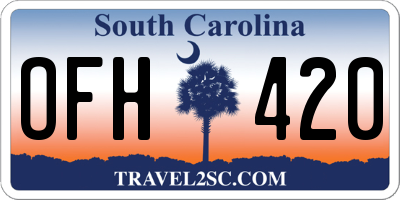 SC license plate OFH420