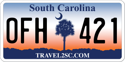 SC license plate OFH421