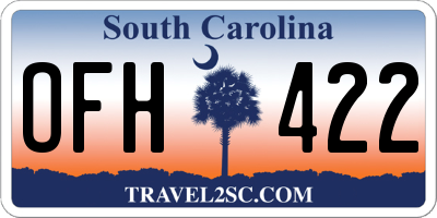 SC license plate OFH422