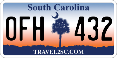 SC license plate OFH432