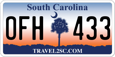 SC license plate OFH433