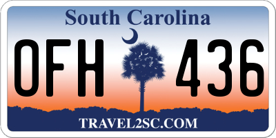 SC license plate OFH436