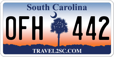 SC license plate OFH442