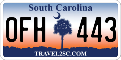 SC license plate OFH443