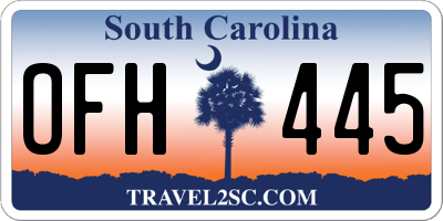SC license plate OFH445
