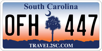 SC license plate OFH447
