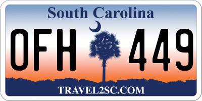 SC license plate OFH449