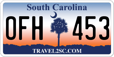 SC license plate OFH453