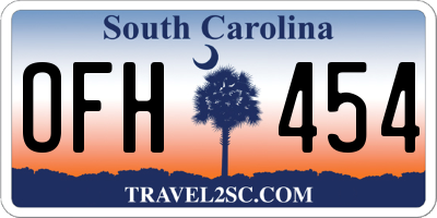 SC license plate OFH454