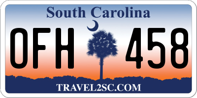 SC license plate OFH458