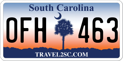 SC license plate OFH463