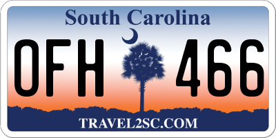 SC license plate OFH466