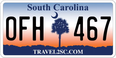 SC license plate OFH467