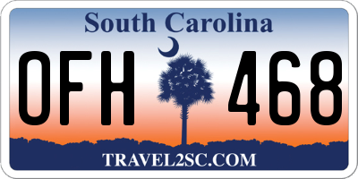 SC license plate OFH468