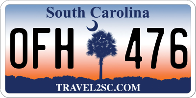 SC license plate OFH476